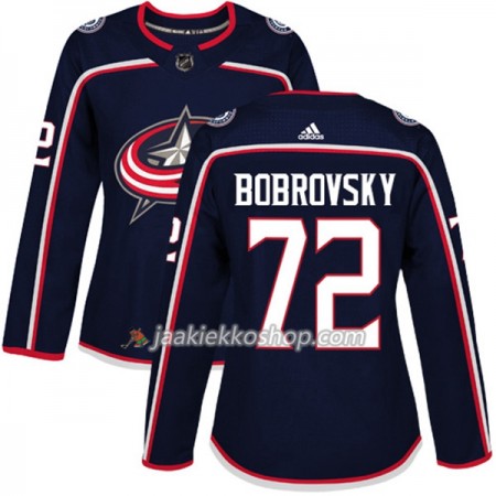 Nainen NHL Columbus Blue Jackets Pelipaita Sergei Bobrovsky 72 Adidas 2017-2018 Marine Sininen Authentic